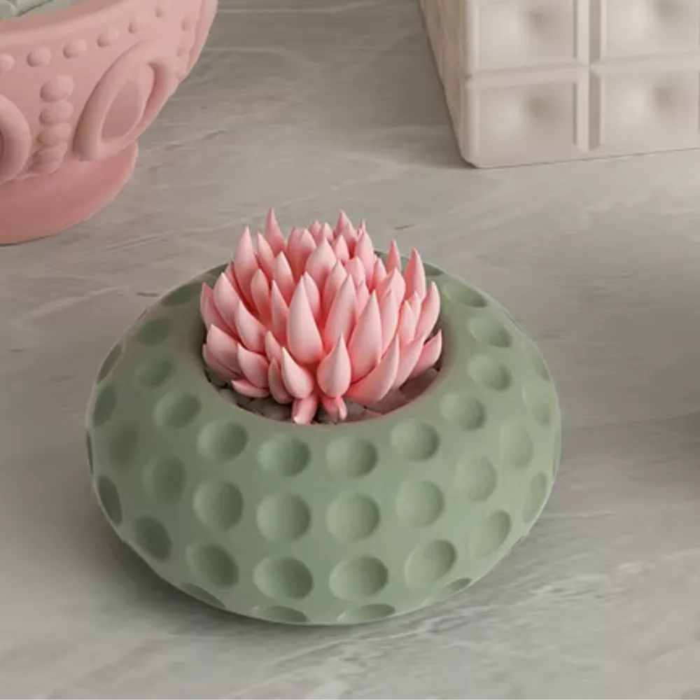 Molde Mini Porta Vela Punteada Ovalada para Maceta - Imagen 2