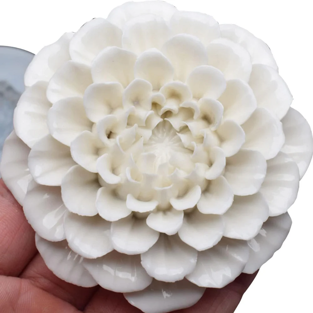 Molde Flor Abierta 3D Dalia para Vela Molde de Silicón - Imagen 2