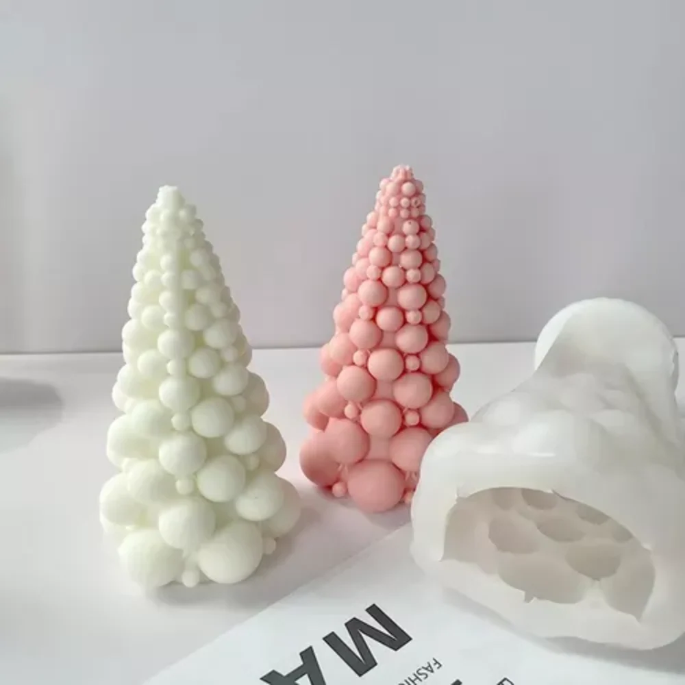 Molde Pino Bolitas Árbol Navideño Molde de Silicón - Imagen 2