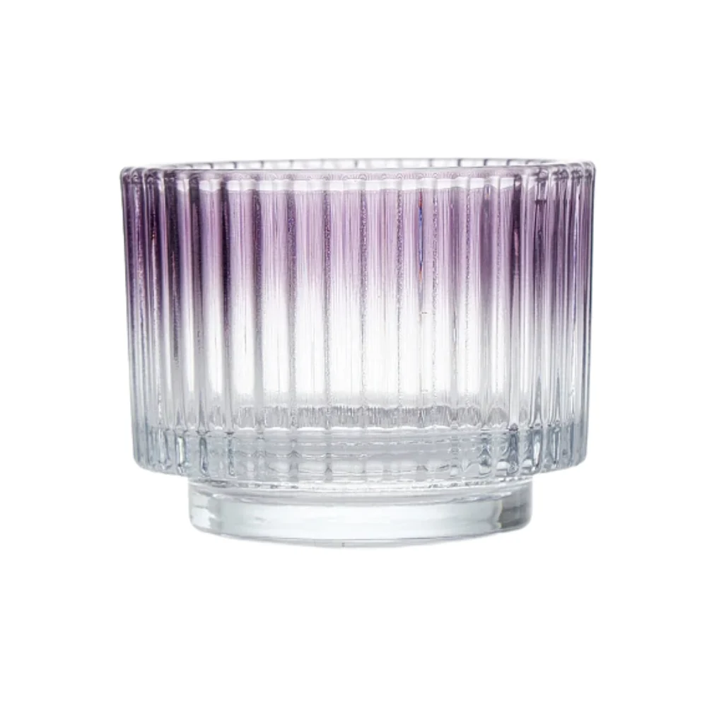 Frasco Porta Vela Rayas Morado 9.2x7cm 230 ml