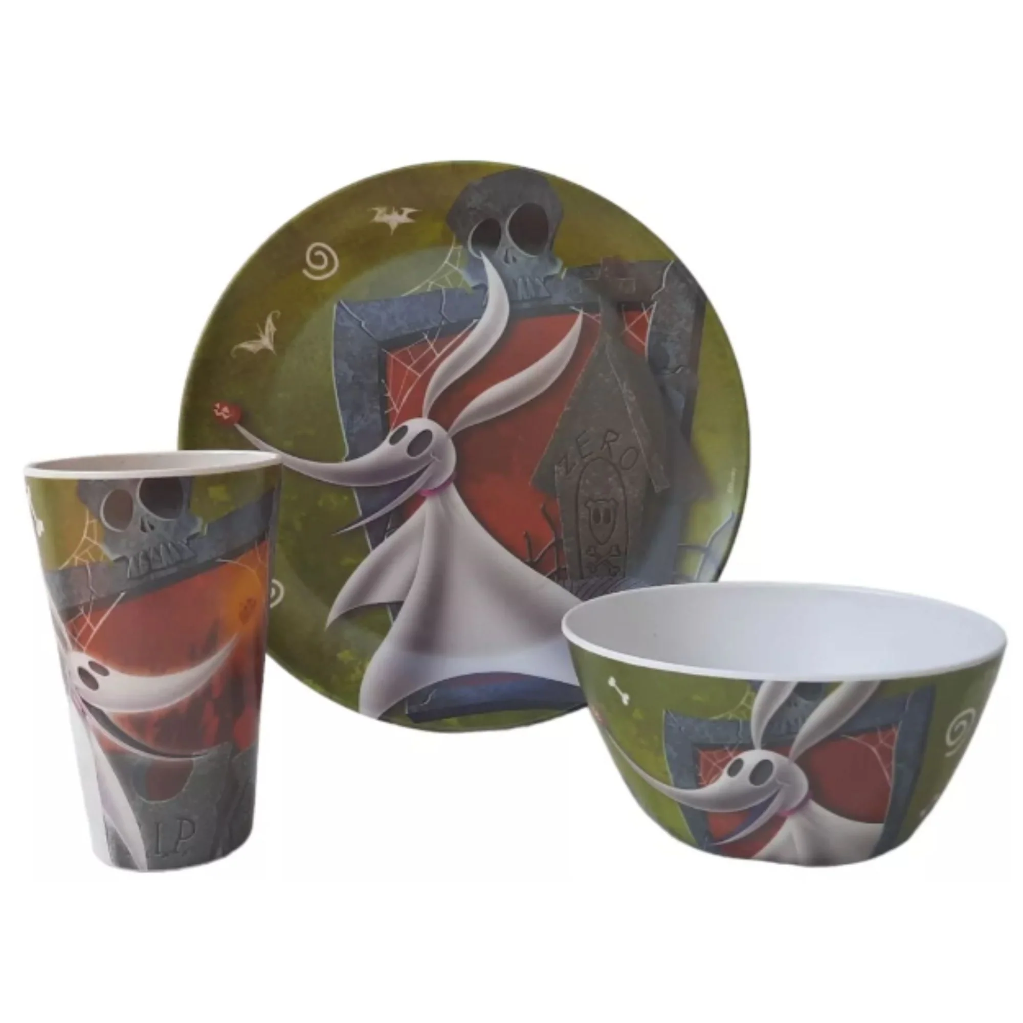 Vajilla Ecológica Fun Kids The Nightmare Before Christmas El Extraño Mundo de Jack Fibra de Bambú 16 pzas 4 personas - Imagen 4