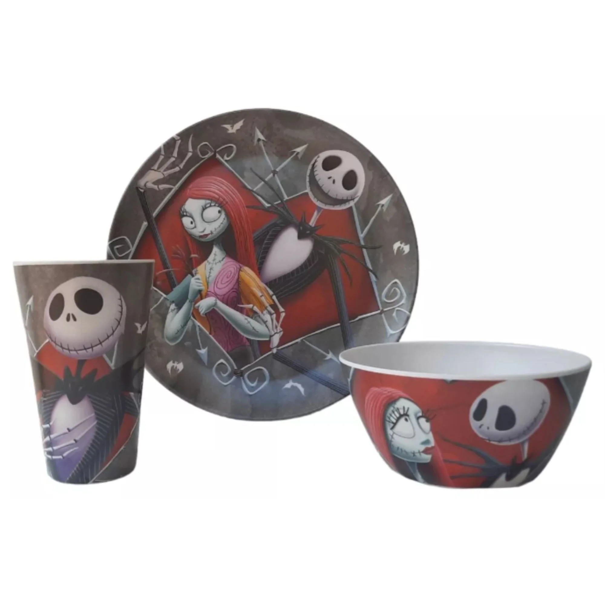 Vajilla Ecológica Fun Kids The Nightmare Before Christmas El Extraño Mundo de Jack Fibra de Bambú 16 pzas 4 personas - Imagen 2