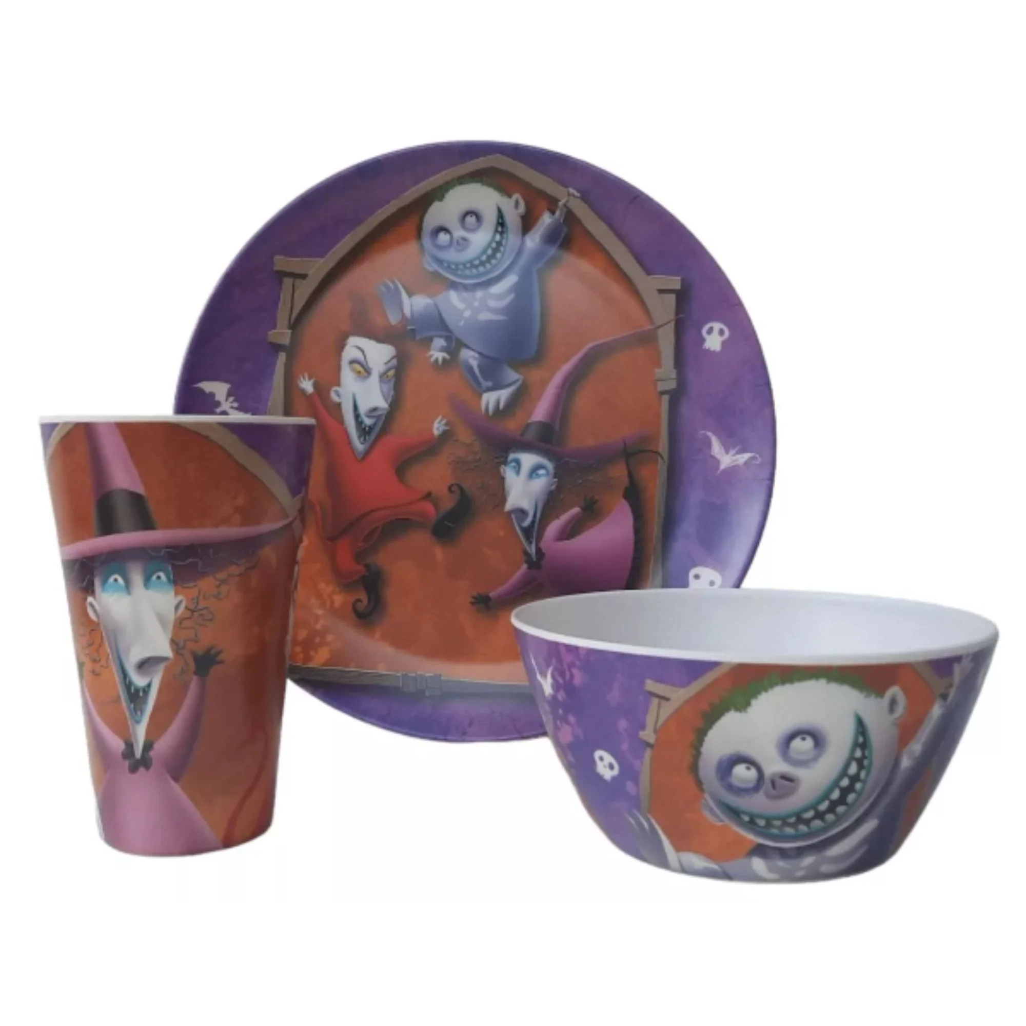 Vajilla Ecológica Fun Kids The Nightmare Before Christmas El Extraño Mundo de Jack Fibra de Bambú 16 pzas 4 personas - Imagen 3