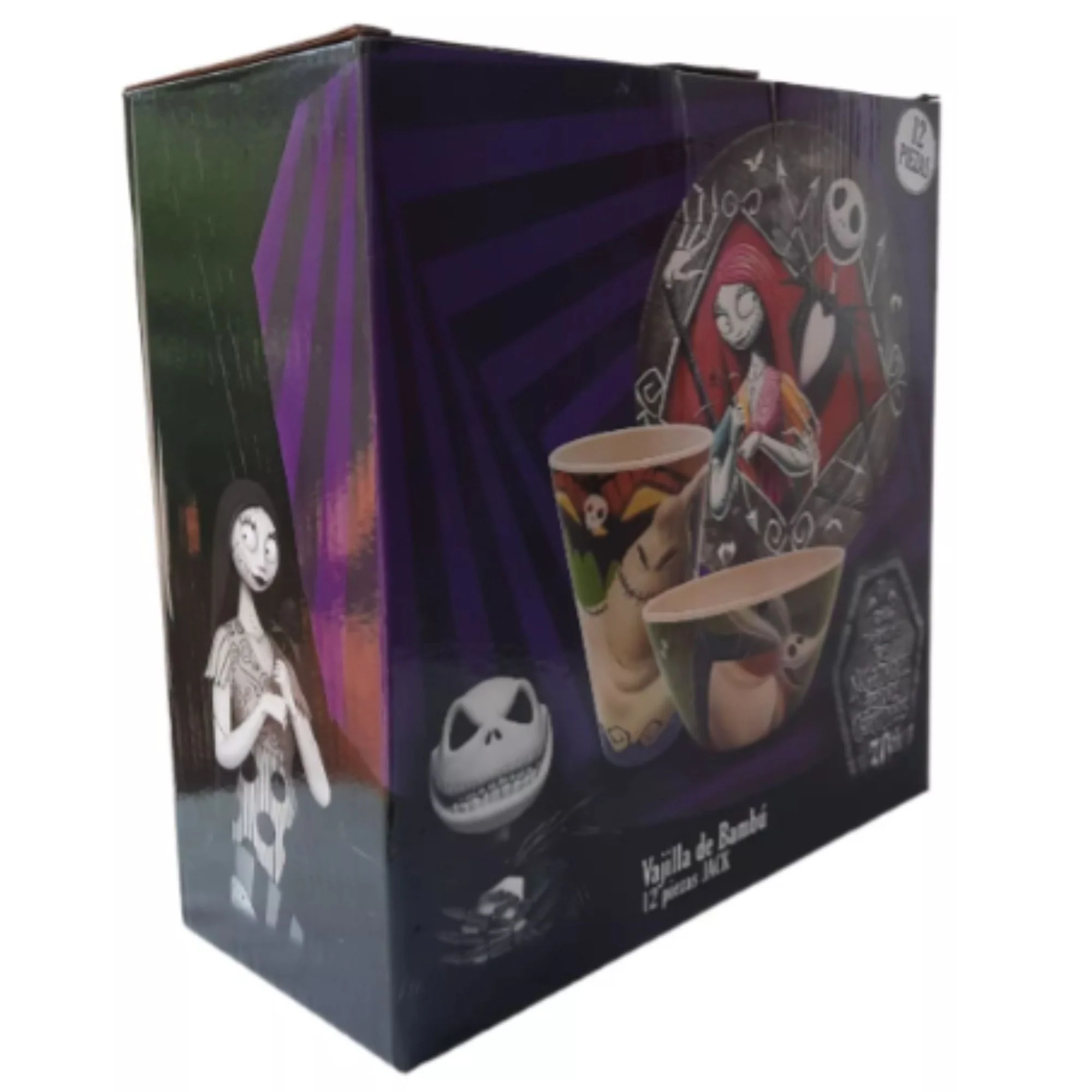 Vajilla Ecológica Fun Kids The Nightmare Before Christmas El Extraño Mundo de Jack Fibra de Bambú 16 pzas 4 personas - Imagen 7