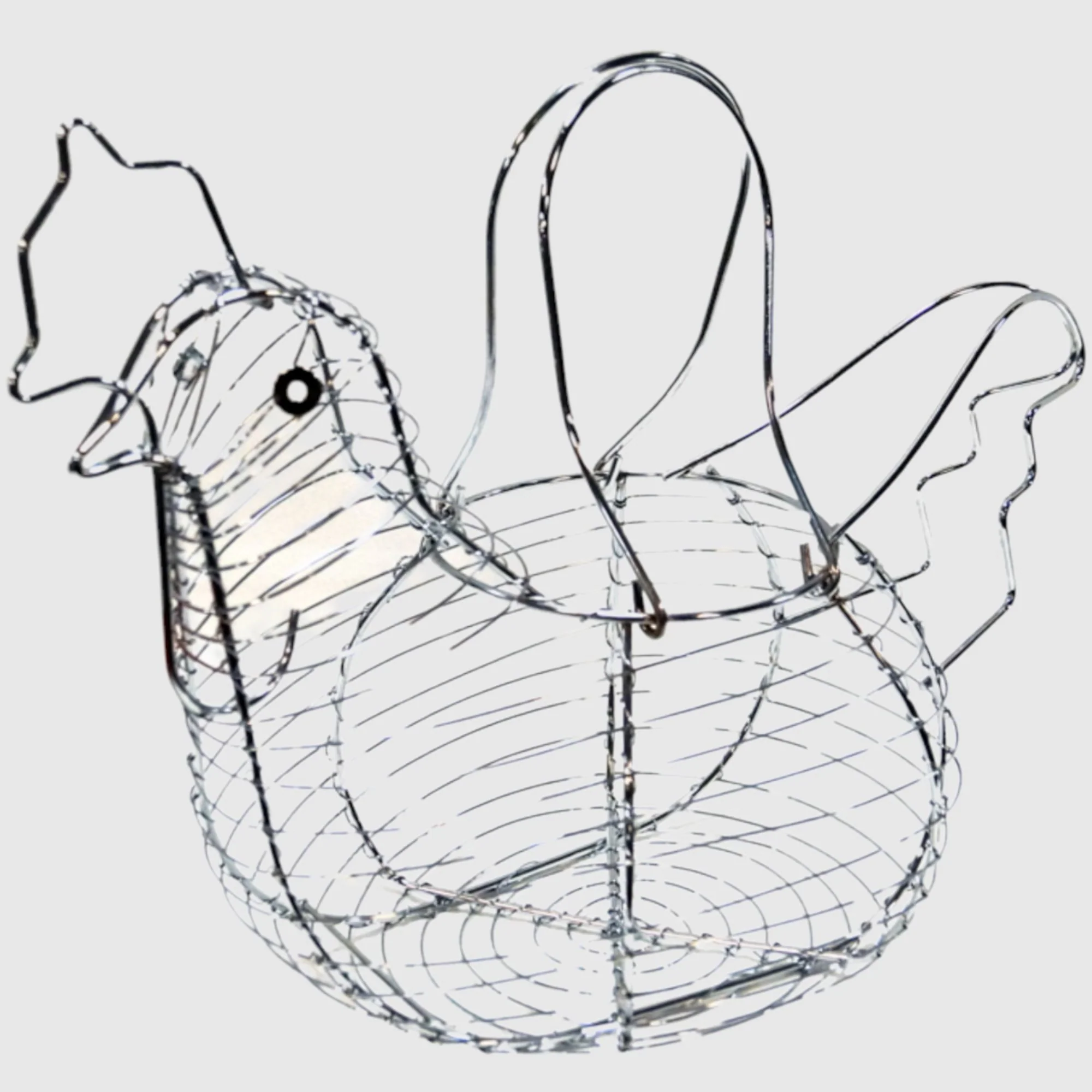 Canasta Huevera en Forma de Gallina Top Choice de Acero Inoxidable