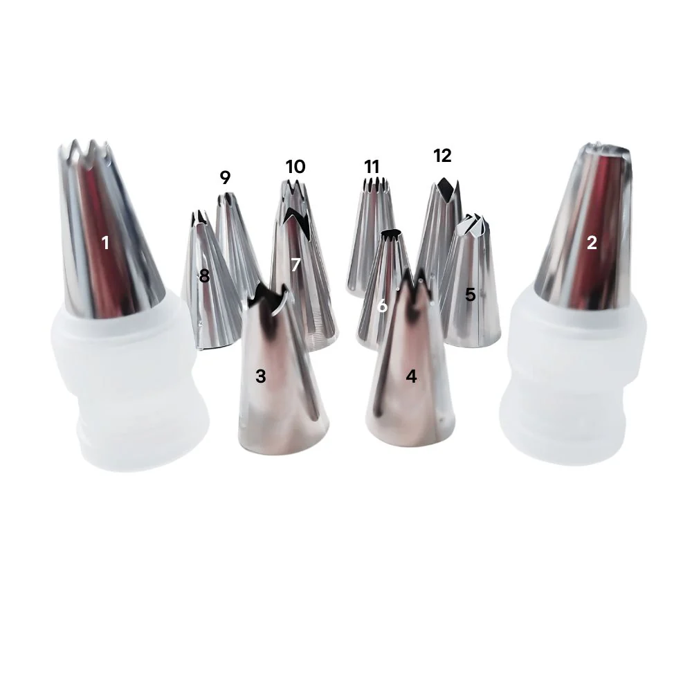 Set de 12 duyas de acero inoxidable más dos coplees plásticos. - Imagen 3