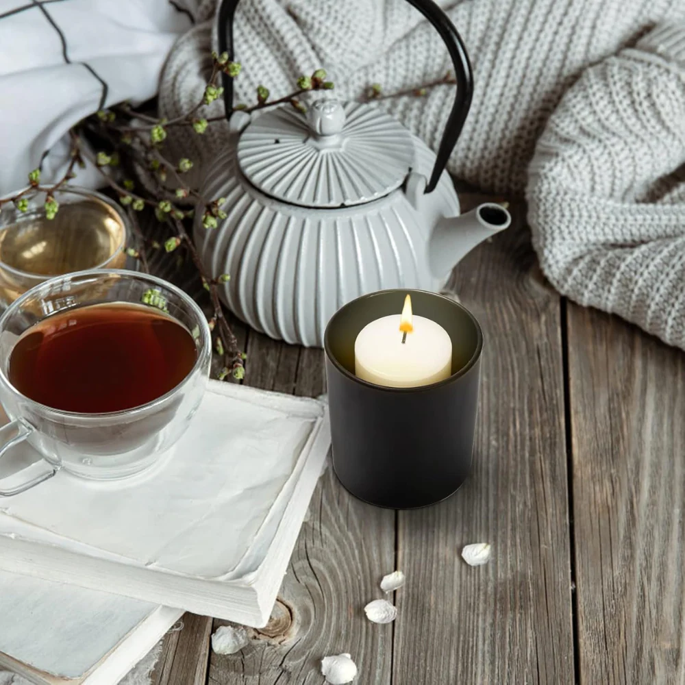 Tarro para Vela Interior Negro con Tapa Bambú 210 ml - Imagen 3