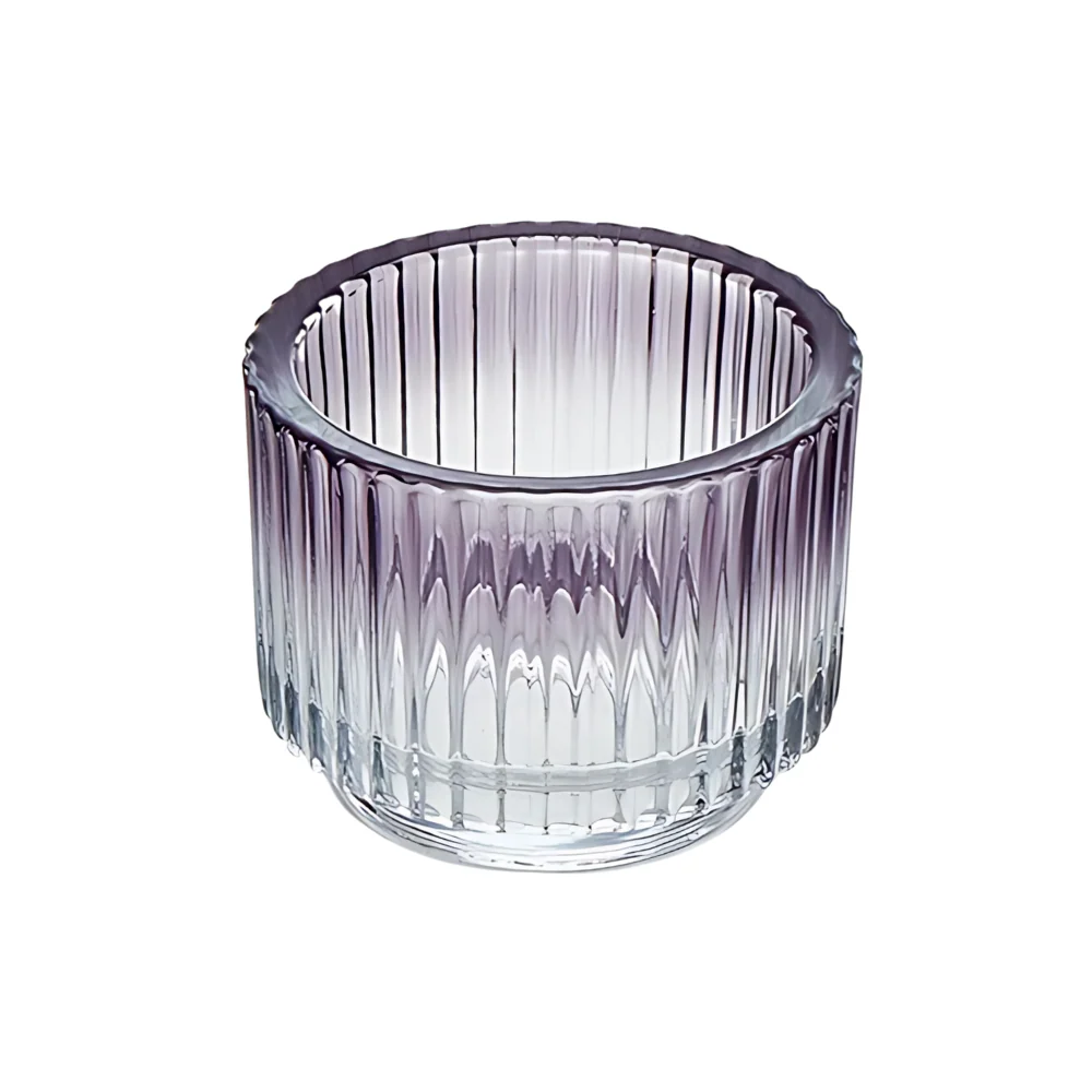 Frasco Porta Vela Rayas Morado 9.2x7cm 230 ml - Imagen 3