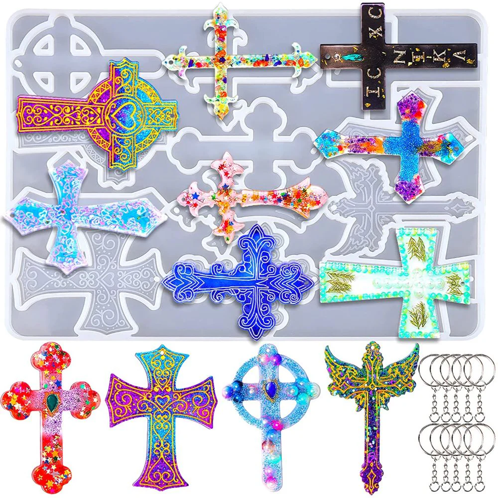 Molde de Silicón 12 Cruces para Resina