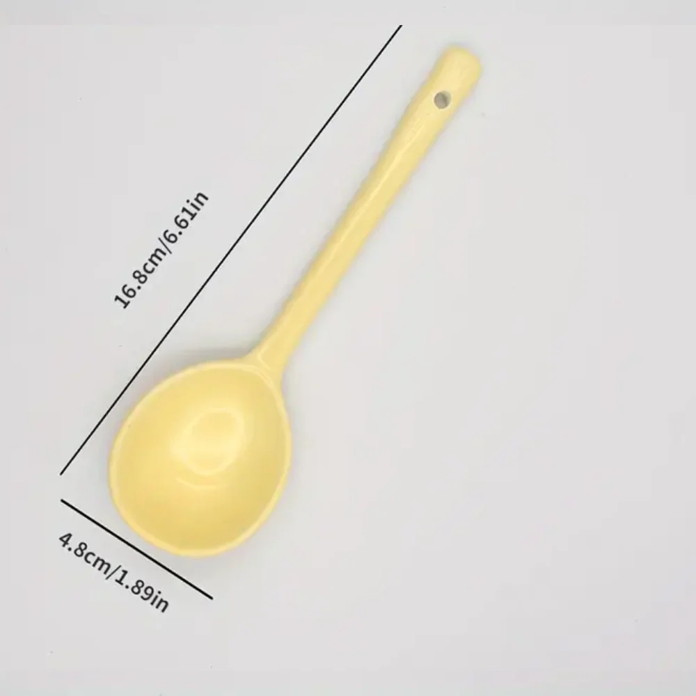 Cuchara de Cerámica Estilo Japonés con Mango Largo - Imagen 4