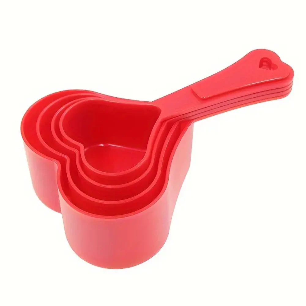 Set Cucharas Medidoras Plástico Corazón 4 Pzas