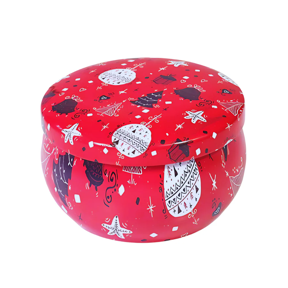 Lata para Vela Aluminio 4 oz. Navideña