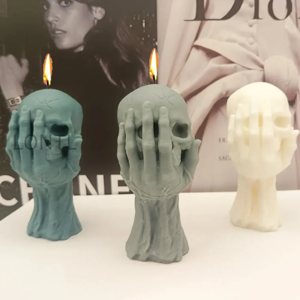 Molde Cráneo en Mano para Vela 3D de Halloween - Imagen 3