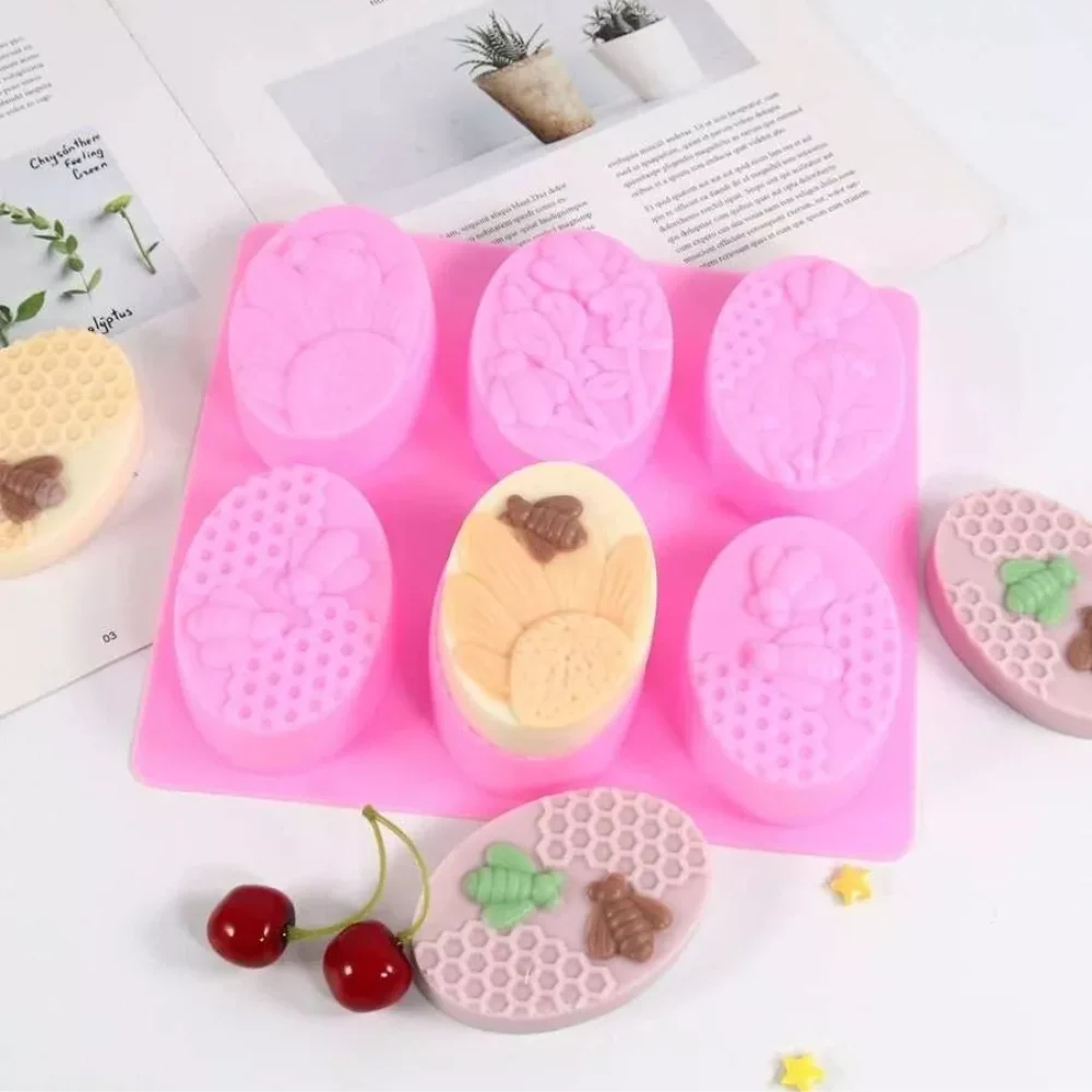 Molde de Silicón 6 Óvalos Sellado de Abejas - Imagen 2