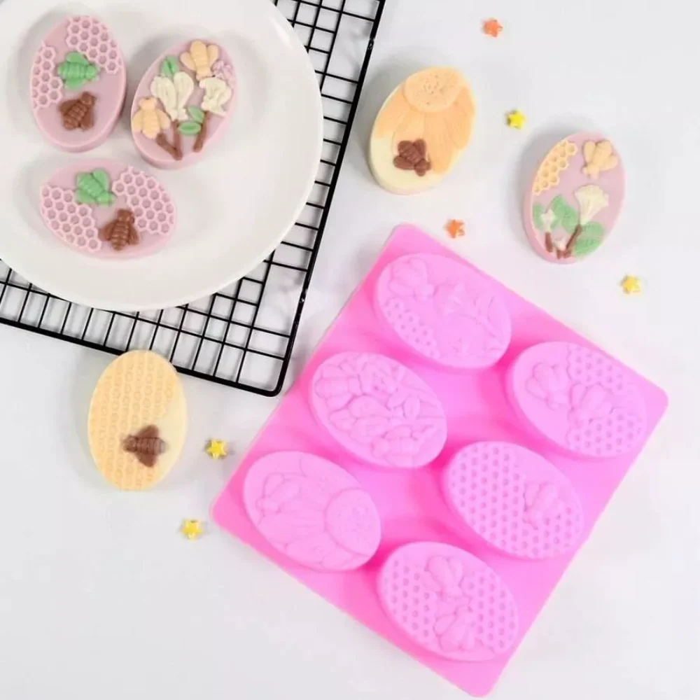 Molde de Silicón 6 Óvalos Sellado de Abejas - Imagen 3