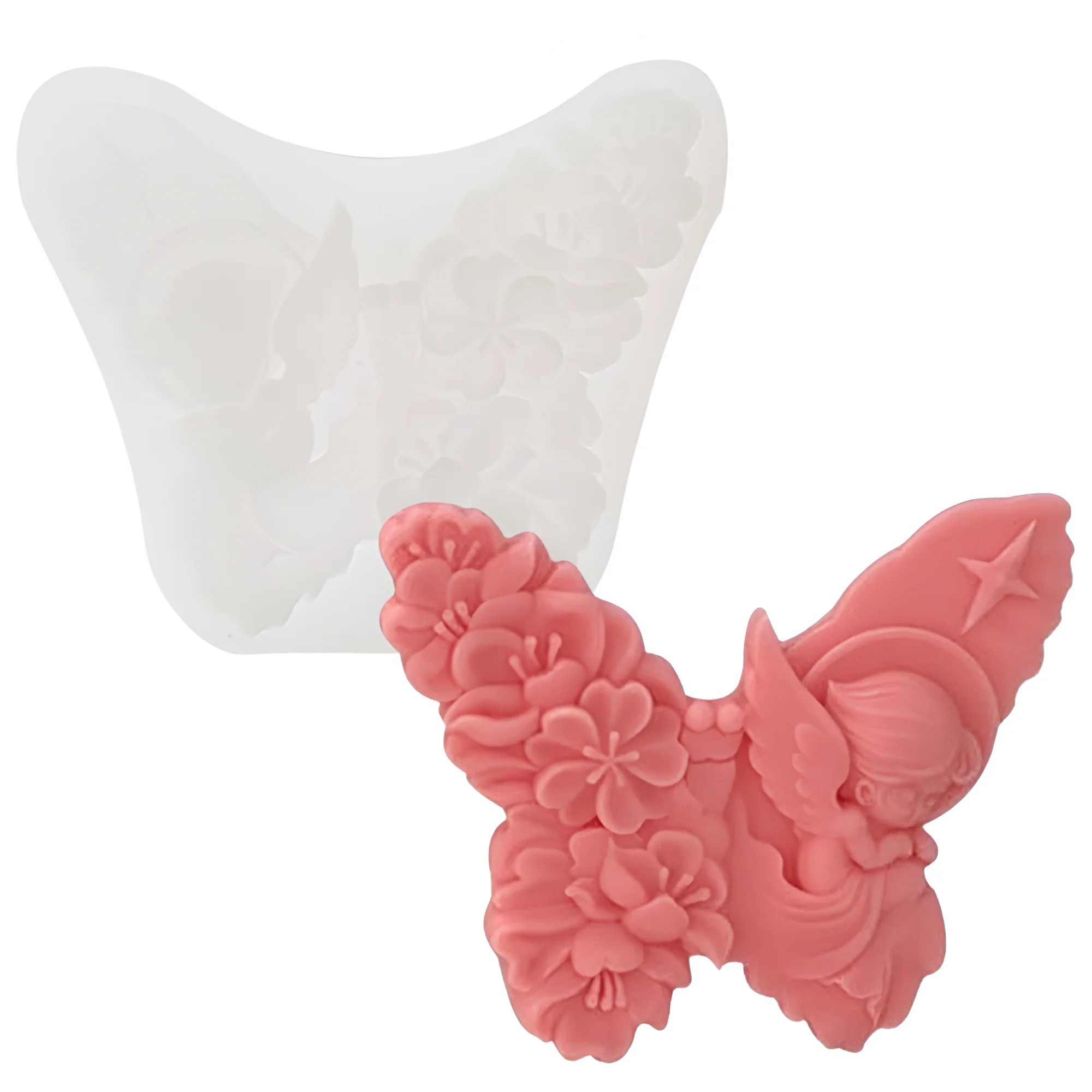 Molde de Mariposa Primavera 3D para Vela Molde de Silicón