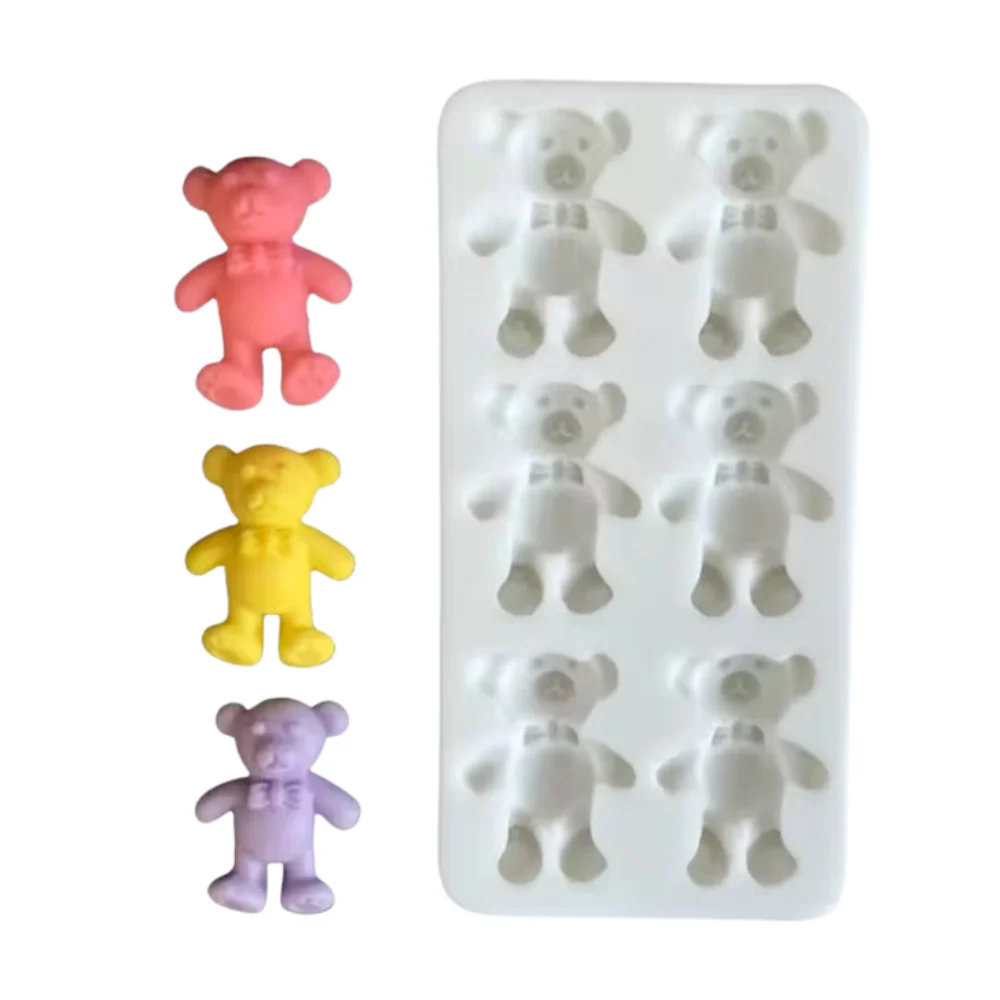 Molde 6 Mini Ositos Fondant Molde de Silicón