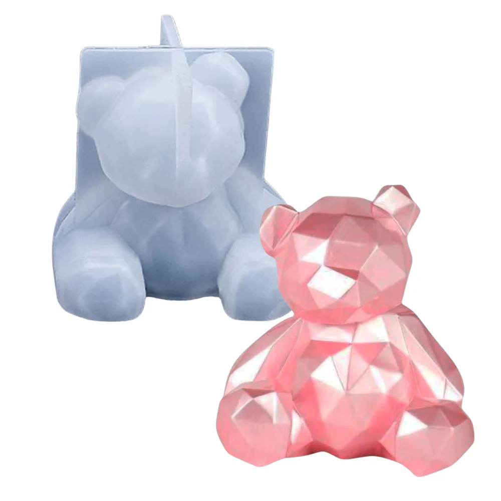 Molde Oso Geométrico 3D para Resina 7 cm