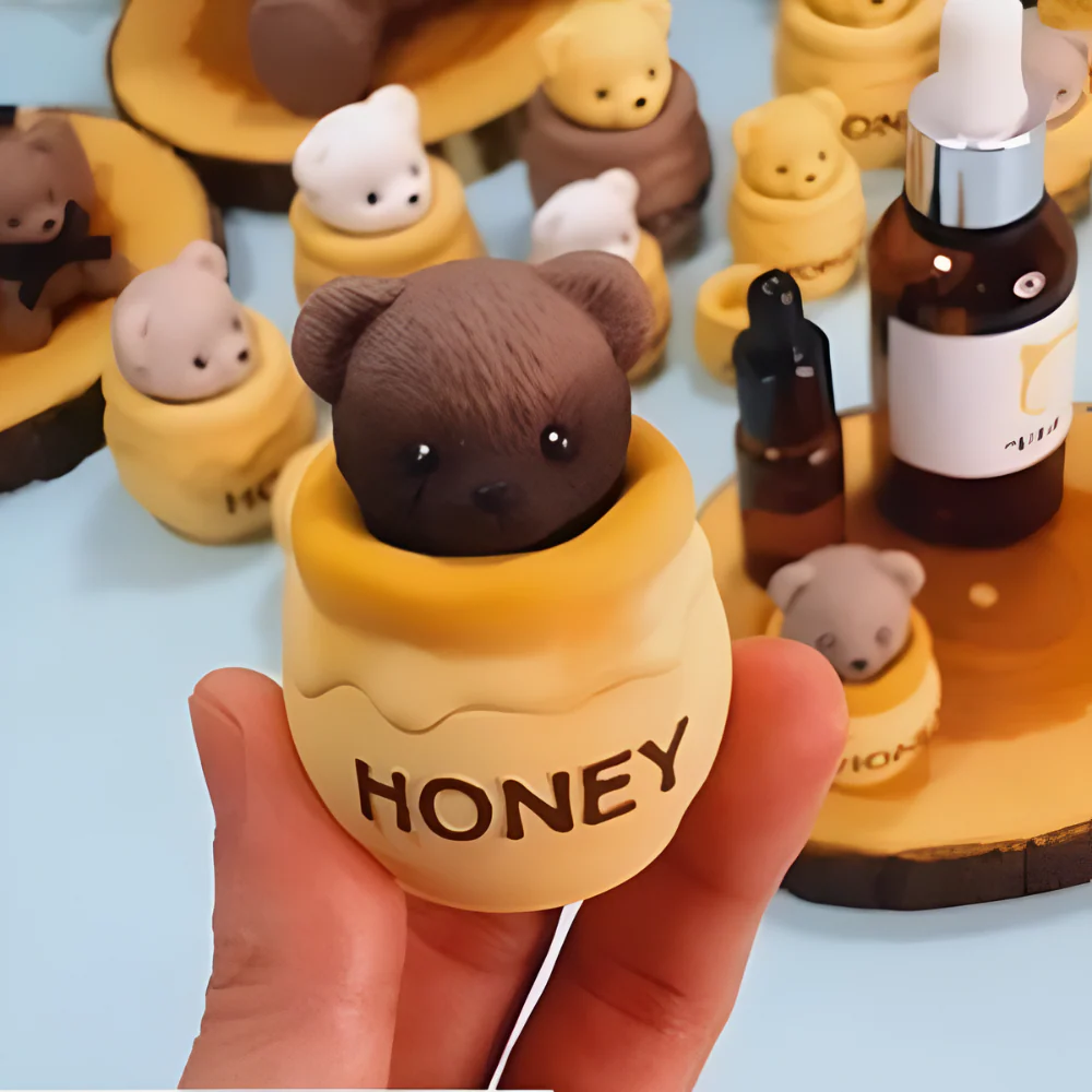 Molde Oso de Peluche en Tarro de Miel 3D Molde de Silicón - Imagen 2