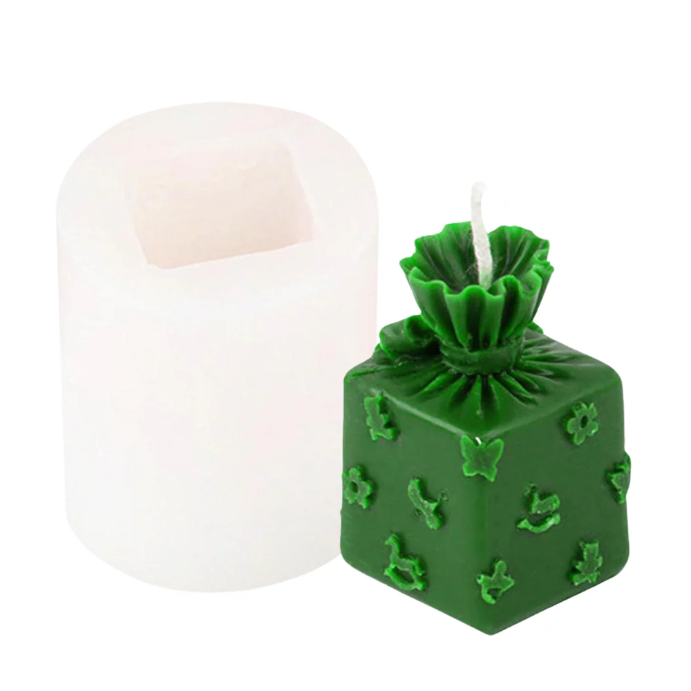 Molde para Vela Caja de Regalo con Moño y Dulces