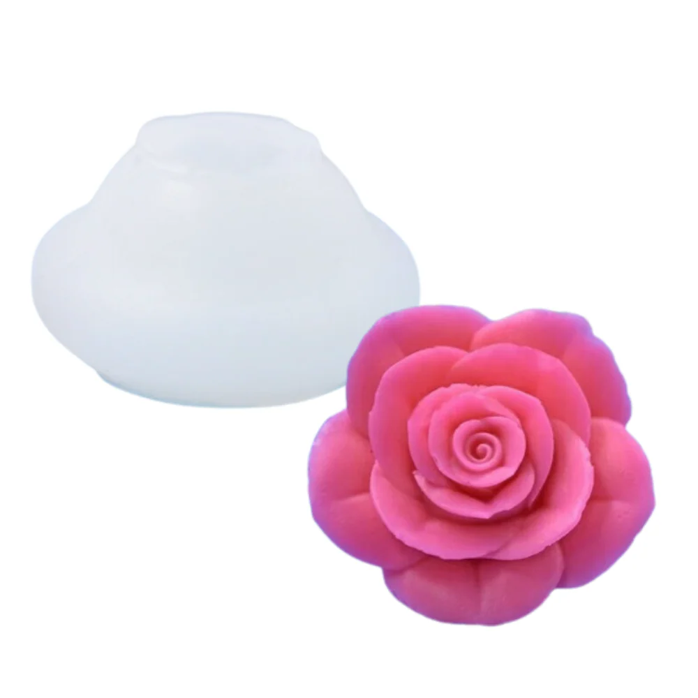 Molde 3D Rosa para Vela Molde de Silicón 8 cm