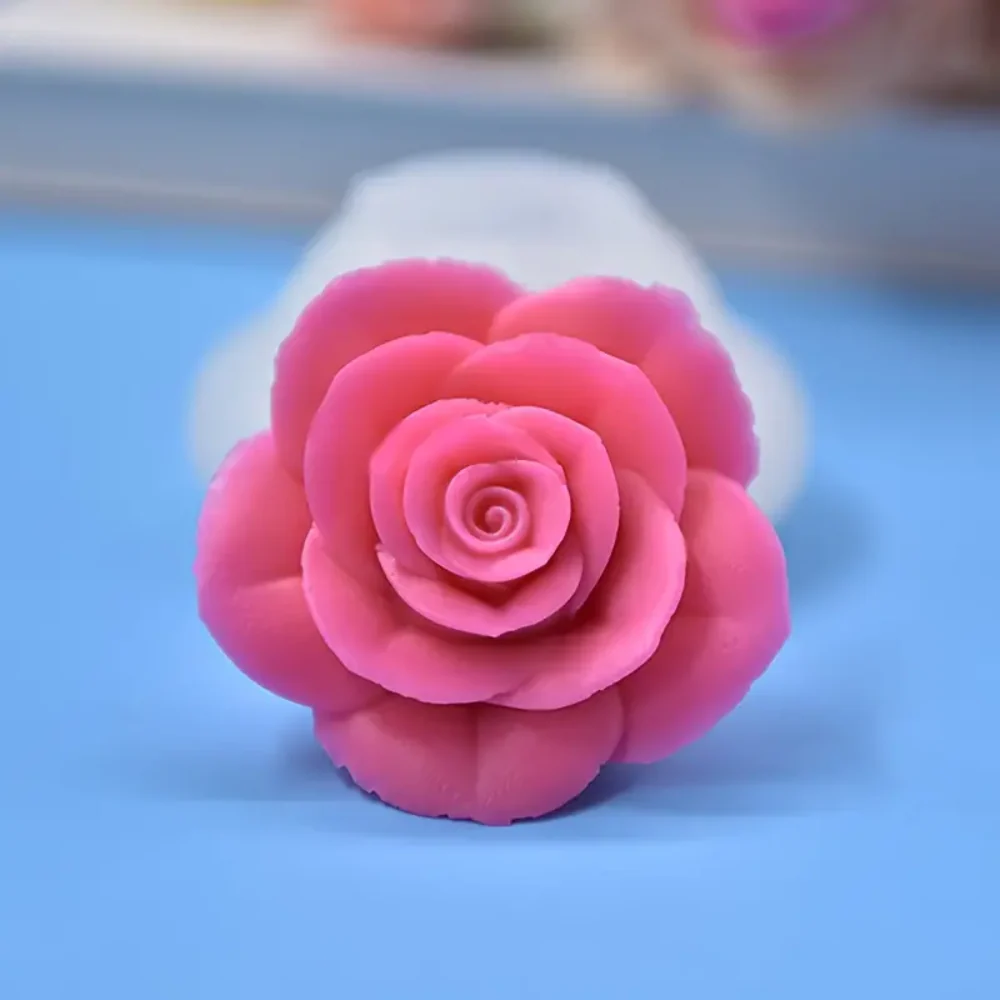 Molde 3D Rosa para Vela Molde de Silicón 8 cm - Imagen 2