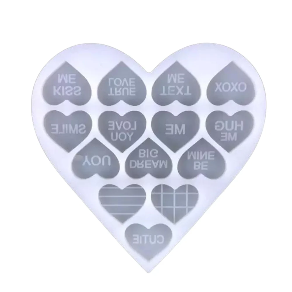 Molde 14 Corazones Resina