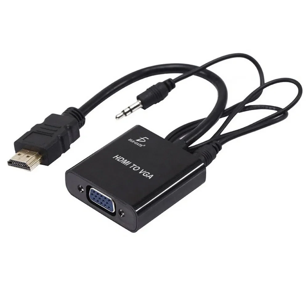 Cable Adaptador Convertidor Hdmi A Vga Aux 3.5 Pc Laptop Tv Monitor - Imagen 3